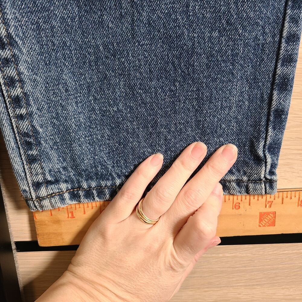 VTG Lee Riveted Jeans Womens 27x29 Blue Medium Wash High Rise Tapered Mom Denim - Picture 8 of 8